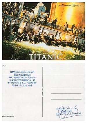 Millvena Dean Titanic Ship Survivor Official Hand Signed Autograph