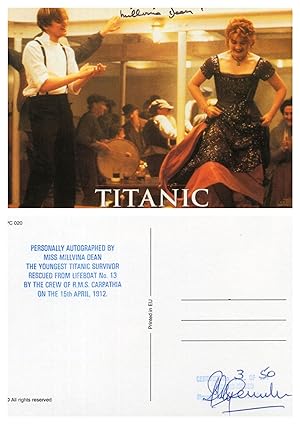 Millvena Dean Titanic Ship Survivor Official Movie Hand Signed Postcard