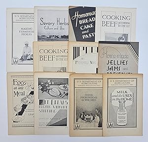 Early 20th Century U.S. Department of Agriculture bulletins on cooking. 11 different topics plus ...