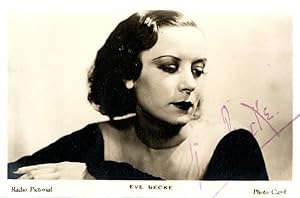 Eve Becke Vintage Music Hall Cabaret Singer Hand Signed Photo