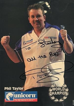 Phil Taylor Ultimate Darts Champion Large Hand Signed Photo