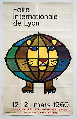1960 Original French Exhibition Poster - Foire Internationale de Lyon - Celestino Piatti
