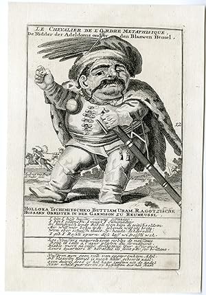 Antique Master Print-DWARFS-SATIRES-CARICATURES-NOBLE-KNIGHT-12-van Buysen-1716