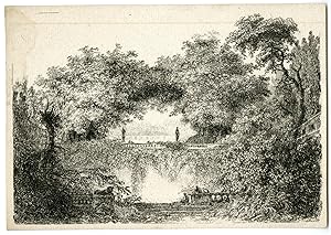 Antique Master Print-LANDSCAPE-SMALL-PARK-Saint-Non-Fragonard-c.1785