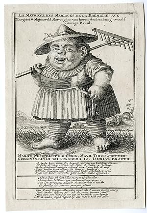 Antique Master Print-DWARFS-SATIRES-CARICATURES-OLD-BRIDE-Sasse-Folkema-1716