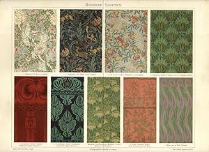 Wallpaper Designs from 1890s Antique Chromolithographic print