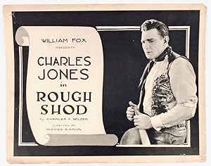 1922 ORIGINAL TITLE LOBBY CARD "ROUGH SHOD" / BUCK JONES / SILENT WESTERN MOVIE