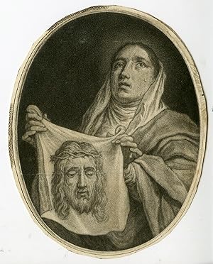 Antique Master Print-SAINT-VERONICA-VEIL-JESUS-CHRIST-Anonymous-18th c.