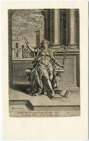 Antique Master Print-LIBERAL-ARTS-METAPHORIC-RHETORIC-Thomassin-De Vos-c.1600