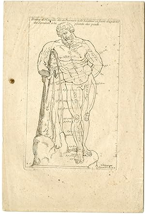 Antique Master Print-STATUE-HERCULES-FARNESE-MEASUREMENTS-Picart-c.1710