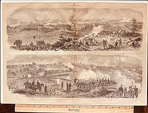 TWO BATTLE SCENES - TOP: Hazlitt's Battery in Action / BOTTOM: Cemetery on the Hill. Original iss...