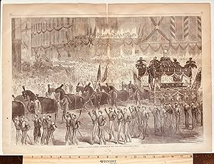 *President Lincoln's Funeral Procession in New York City* Original issue, 2 page centerfold. Hand...