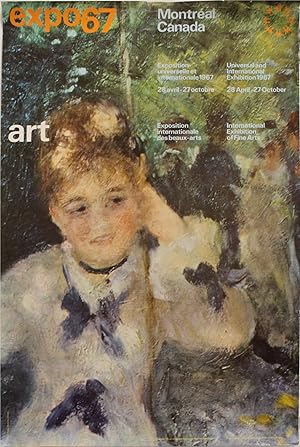 1967 Vintage Montreal Poster, Expo 67, International Exhibition of Fine Arts, Renoir