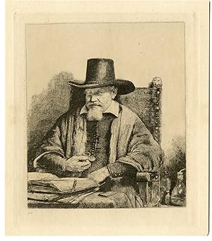 Antique Master Print-INSPECTOR-ARNOLD-THOLINX-Rembrandt-19th.c.