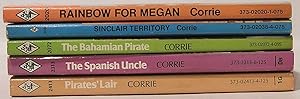 Lot of 5 Jane Corrie Harlequin Romance novels with red edges