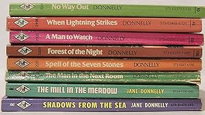 Lot of 8 Jane Donnelly Harlequin Romance novels with red edges