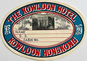 Original Vintage Luggage Label - Kowloon Hotel, Hong Kong