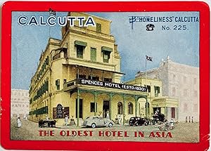 Original Vintage Luggage Label - Spences Hotel, Calcutta India