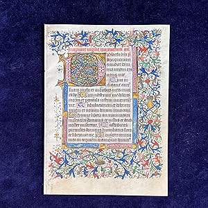 15th century leaf from Book of Hours (Office of the Dead)