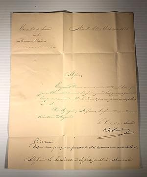 Autograph Letter Signed (ALS) on the Cholera Epidemic in New Orleans in 1835