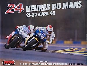 1990 French Motocycle Race Poster - " 24 heures du Mans " (C. Lacombe and S. Conseil)