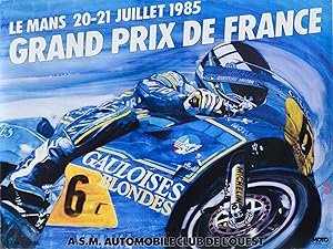 1985 French Motocycle Race Poster - "Le Mans - Grand Prix de France" (Jean-François Arrigoni-Néri)