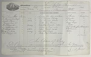 Ships Cargo Manifest, 1873