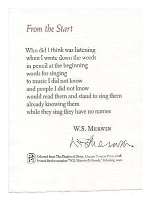 From The Start [Broadside]