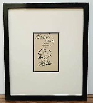 CHARLES SCHULZ SIGNED ORIGINAL FRAMED DRAWING OF SNOOPY~W. LOA.COA CERT.
