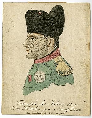 Rare-Antique Print-PORTRAIT-SATIRICAL-NAPOLEON-LEICHENKOPF-Henschel-1813