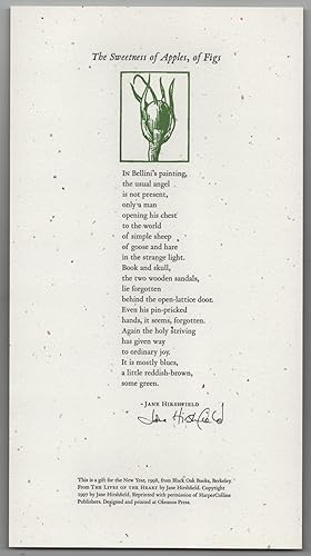 The Sweetness of Apples, of Figs (Signed Broadside)