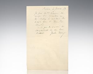 Jules Verne Autograph Letter Signed.
