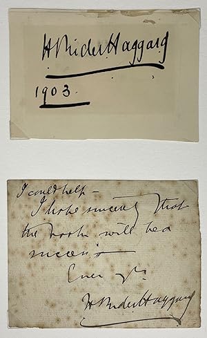 Signed Card and Inscribed Note, 1903