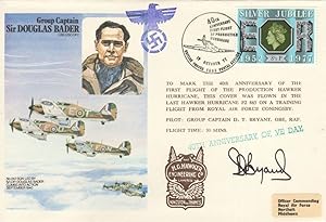 Sir Douglas Bader Swastika Last Hawker Hurricane Flown Hand Signed Military FDC