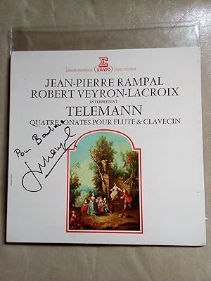 autographed byJean-Pierre Rampal/Quatre Sonates Pour Flute & Clavecin Georg Philipp Telemann