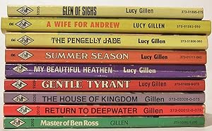Lot of 9 Lucy Gillen Harlequin Romance novels with red edges