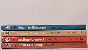 Lot of 4 Elizabeth Graham Harlequin Romance novels with red edges