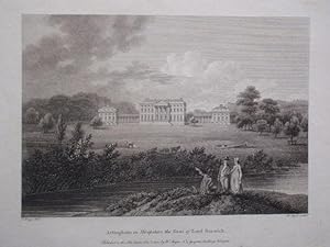 Original Antique Engraving Illustrating Attingham in Shropshire, The Seat of Lord Berwick. By W. ...