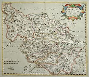 Antique Map WEST RIDING of YORKSHIRE Robert Morden original vintage old map 1722