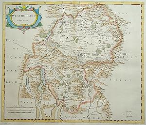 Antique Map WESTMORLAND CUMBRIA Lake District R.Morden original vintage old 1722