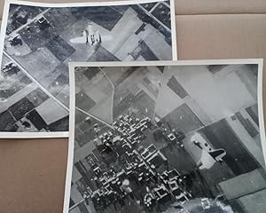 2 RARE 1944 US AIR FORCES Photos Flak Hit Destroys US B26 Marauder Over Lille, Germany, August 31...