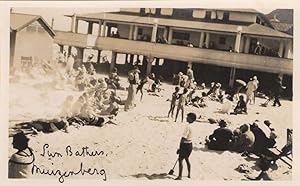 Sunbathers at Muizenberg Beach South Africa Antique RARE Postcard