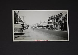Monochrome photograph, streetscape Albury, 1950