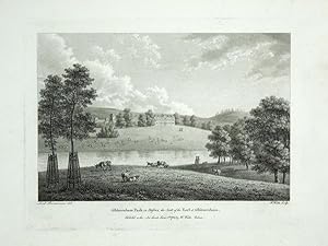 Original Antique Engraving Illustrating Ashburnham Park in Sussex, the Seat of the Earl of Ashbur...
