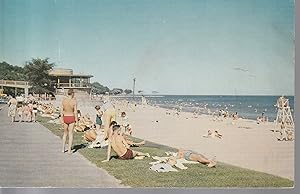 Bradford Beach Lake Michigan Milwaukee 1955 Postcard