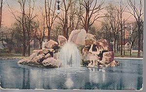 Military Park Fountain Indianapolis 1909 Postcard 1¢ Franklin