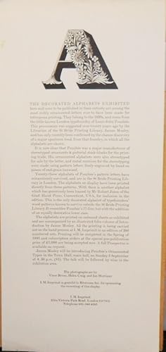 I M Imprimit - Broadsheet marking the display and impending publication of Decorated Alphabets, 1990