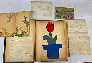 CHILD'S ART SCRAPBOOK HOMEWORK AWARDS ETC - CHICAGO BOY 1950s