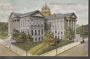St Joseph MO Court House 1910 1¢ Franklin Postcard Rare