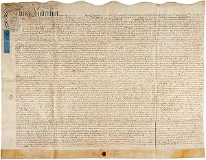 Isaac Newton Manuscript Land Indenture Signed.